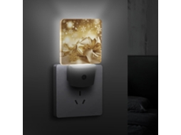 Luminária Noturna Led Dourada Com Sensor Crepuscular, Eficiente E Decorativa Quarto, Banheiro, Cozinha, Escadas E