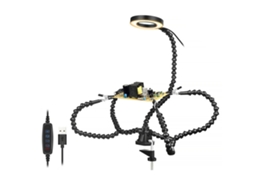 Lâmpada Led De 3x Com Pinça, Braços Flexíveis, Clips E Lupa, Estação De Soldagem Para Eletrônica Diy