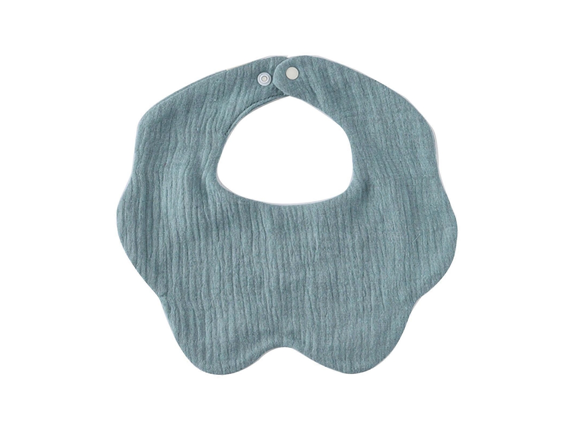 Absorvente de amamentação moderno para bebês, prático, absorvente de saliva, 6 litros, de tecido para bebês, com bordado em formato de pétala, toalha azul jeans