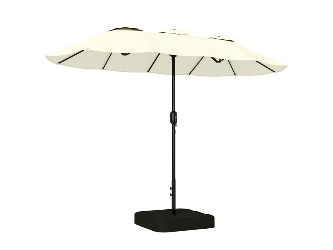 Guarda sol de Jardim Externo, Retangular de Dupla Face com Base e Sacos de Areia, Proteção Uv 50+, 295x148cm, Bege PROFESIA BOYANG