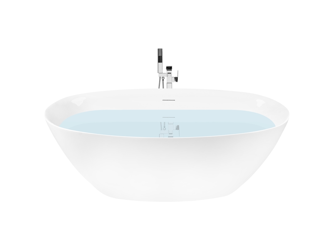 Bañera Independiente Beliani Kollpa De Acrílico Blanco 74x160x59