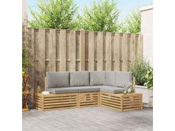 Vidaxl Conjunto De Sofás Para Exterior 4 Peça Branco E Cinzento-claro