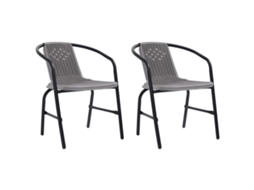 Vidaxl Cadeiras De Jardim 2 Pcs Vime Plástico E Aço 110 Kg