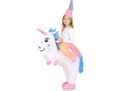 Fato de Menina  Fada A Montar O Unicórnio Insuflável (Tam: 7 a 9 anos)
