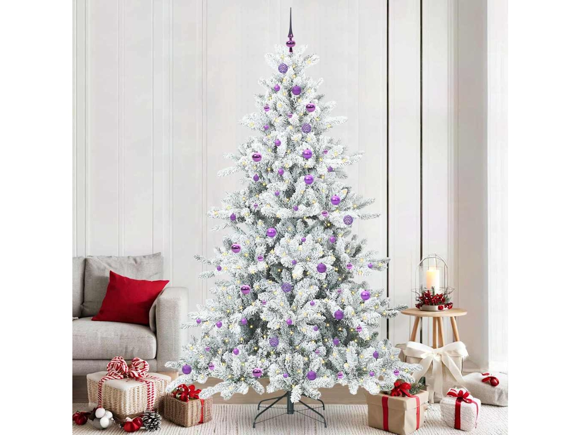 Vidaxl Árvore De Natal Articulada Artificial Branco 240 Cm Pvc E Aço
