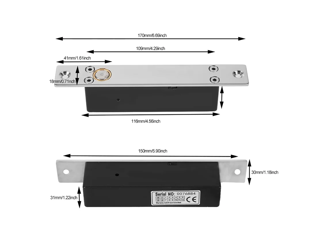 Fechadura elétrica Slowmoose DC12V com indução magnética para fechadura de porta