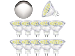 Lâmpada Led Gu5.3 Mr16 Branco Frio 6000k 3w Equivale A 30w Halógena 12v Não Regulável Pacote De 10