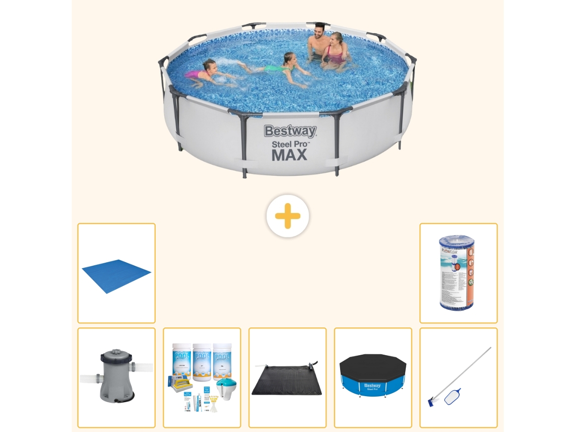 Piscina Bestway Steel Pro Max Redonda 305x76 Cm 8 peças S21664 BESTWAY