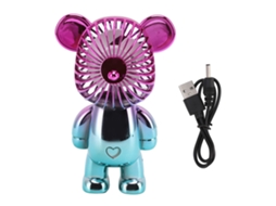 Ventilador elétrico portátil de mão cute cartoon com carga USB forma de urso para escritório e quarto S/MARCA