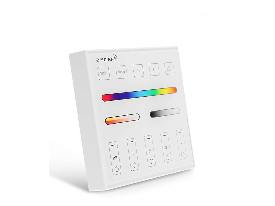 Controle Remoto Inteligente Para Rgb, Rgbw E Rgbcct, Radiofrequência De 2,4 Ghz, Montagem Na Parede, Controle De 4 Zonas.