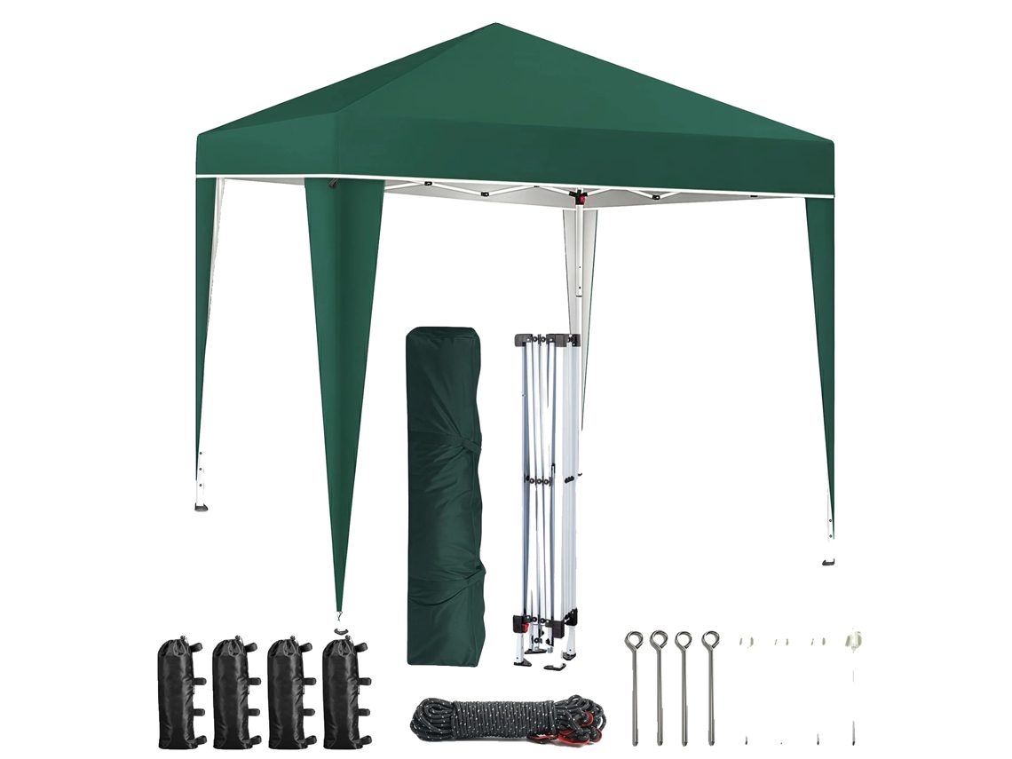 Gazebo, Impermeável, Altura Ajustável, Verde