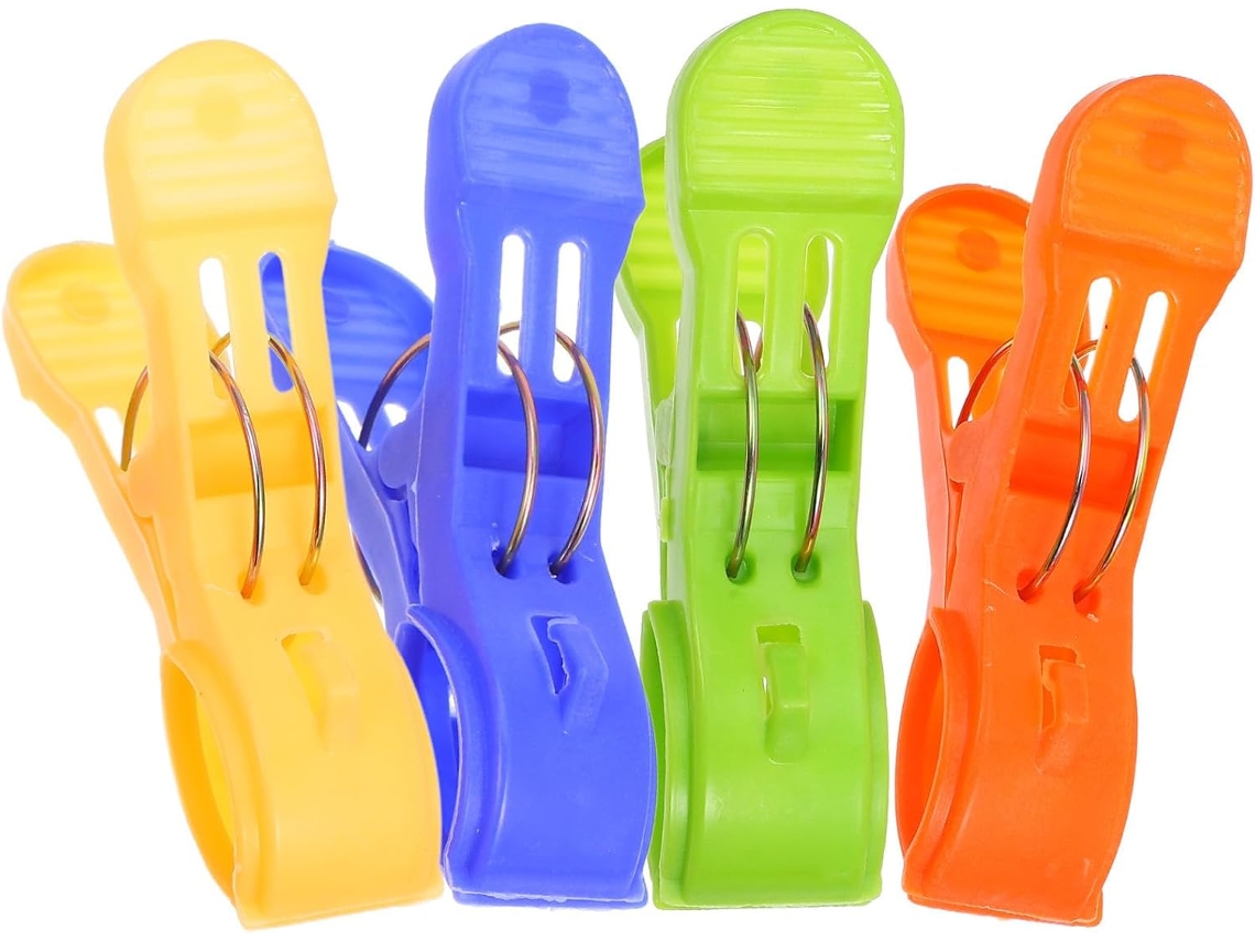 Prendedores De Roupa Multifuncionais Tidtaleo, Design Antiderrapante, 4 Unidades, Plástico Colorido, Para Toalhas De