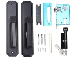 Conjunto De Fechadura Entrada Com Chave, Preto, Silenciosa, Com Maçaneta Espessa E Lisa Kit Completo Para Quartos
