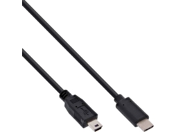 Cabo USB INLINE USB C/Mini-USB B 1 m Macho/Macho Preto