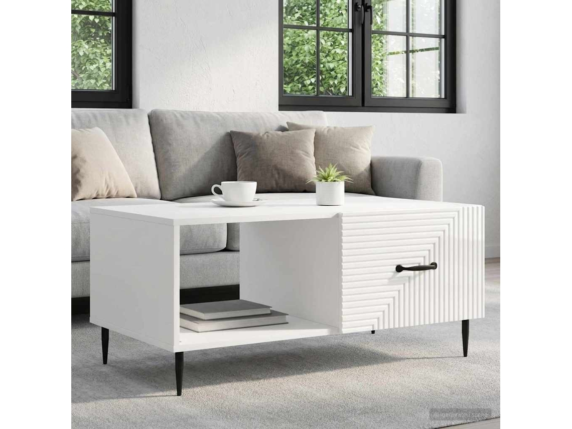 Vidaxl Mesa De Centro Branco Brilhante 90 X 50 X 40 Cm