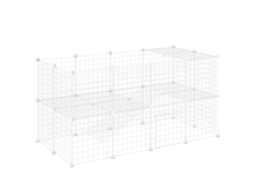 Recinto De Metal Para Pequenos Animais De Estimação Com 36 Painéis Desmontáveis, Diy, 146x73x73 Cm, Branco