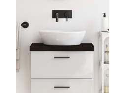 Vidaxl Bancada P/ Wc 60x40x(2-6)cm Madeira Tratada Maciça Castanho