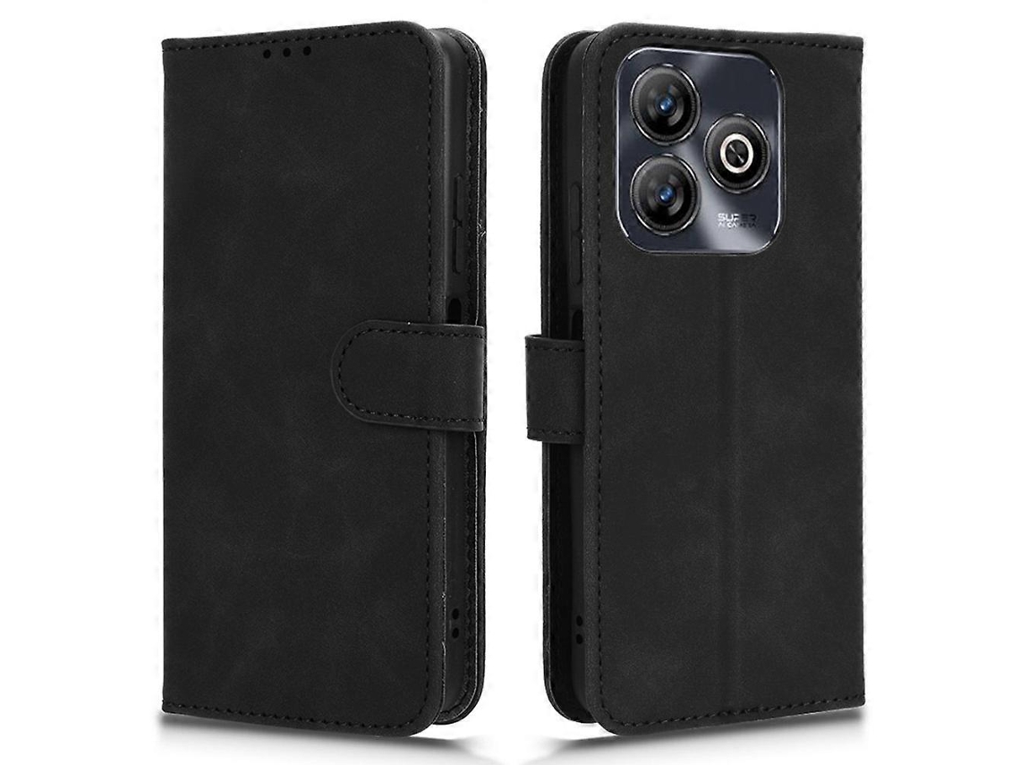 Compre Capa De Couro Tipo Carteira Com Flip E Toque De Pele Para Zte Blade A75 4g, Preta