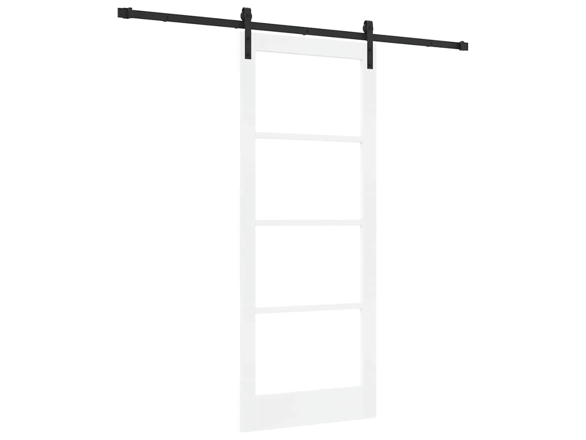 Conjunto 1 Porta Deslizante Vidaxl Branco Madeira De Pinho Maciça (83 X 202 Cm)