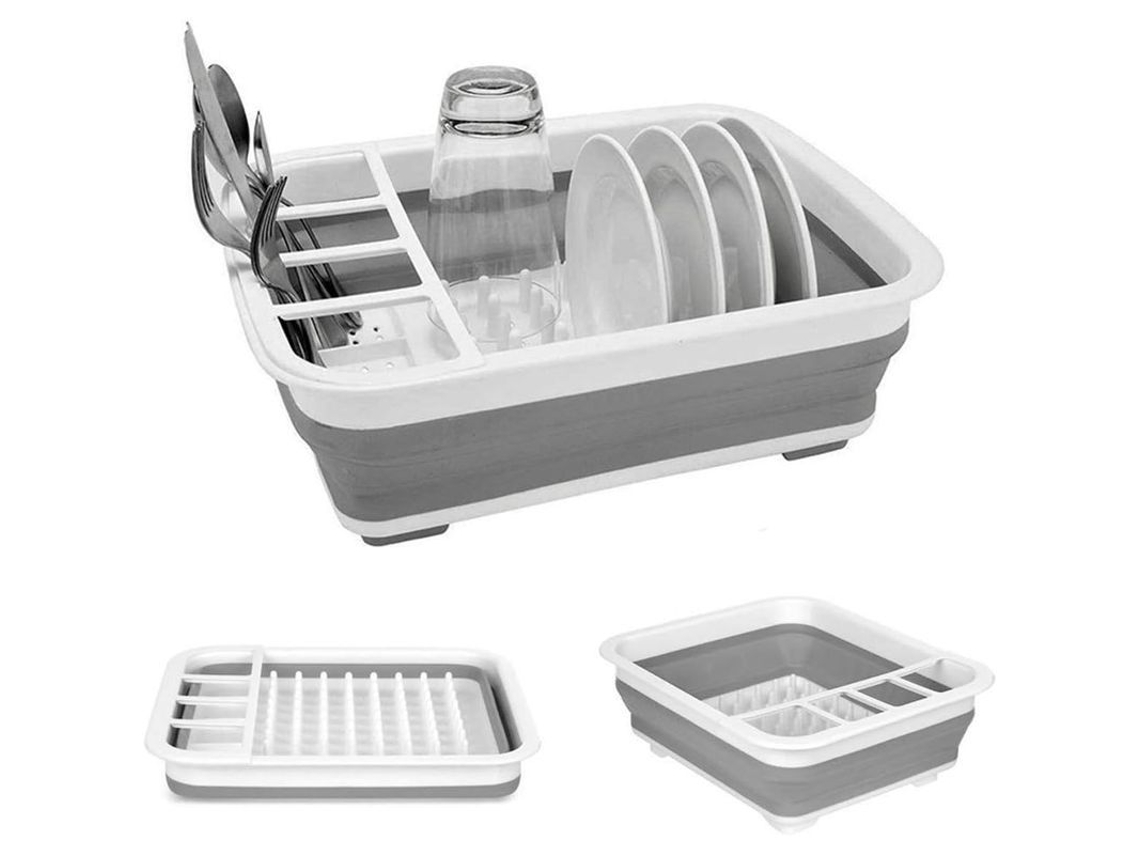 Rack Secador De Pratos Plegável Portátil Organizador De Vajilla Lavavajillas Seguro Interior Exterior Camping Rv 14.5x12.4x5 Polegadas