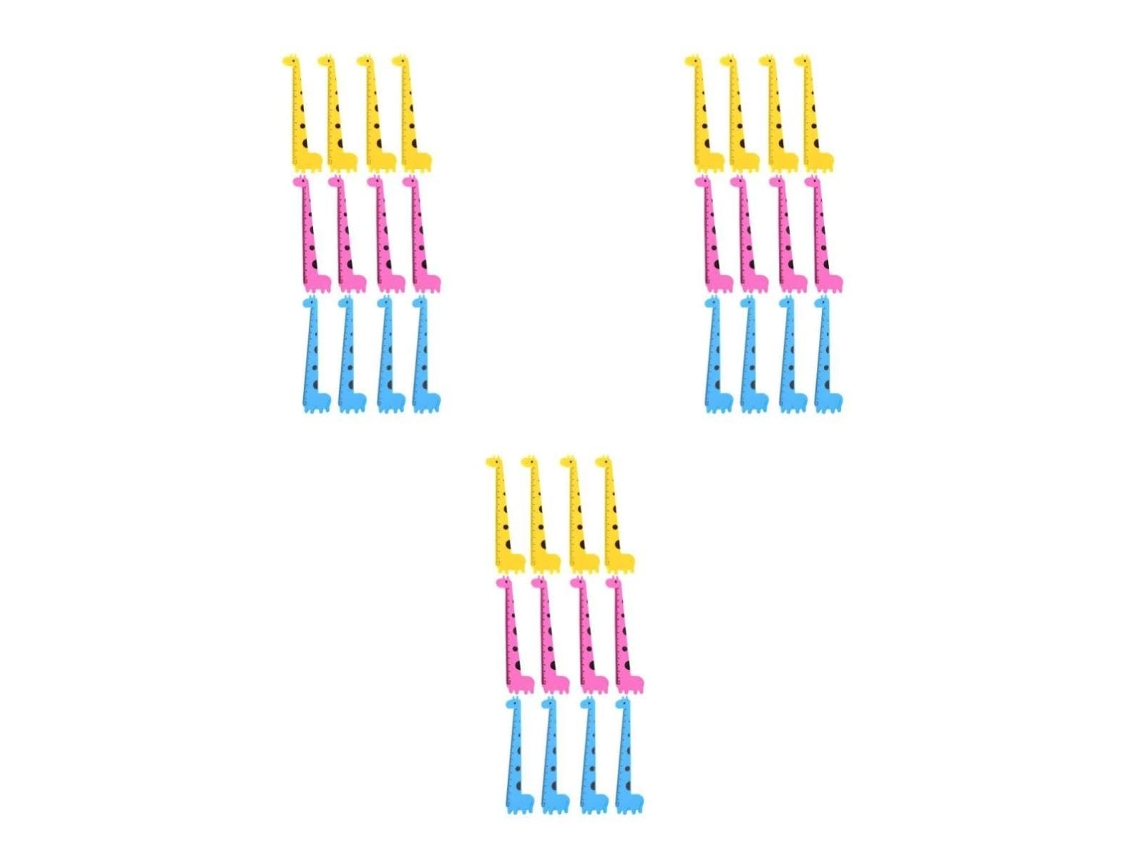 Régua De Plástico Com 36 Peças Em Formato Girafa, Design De Desenho Animado Ferramenta Medição Fácil Transportar, Ideal