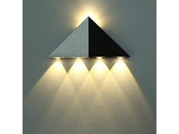 Luminária de parede LED BRILVIBERA 5W, luminária triangular interna, design moderno original em alumínio.