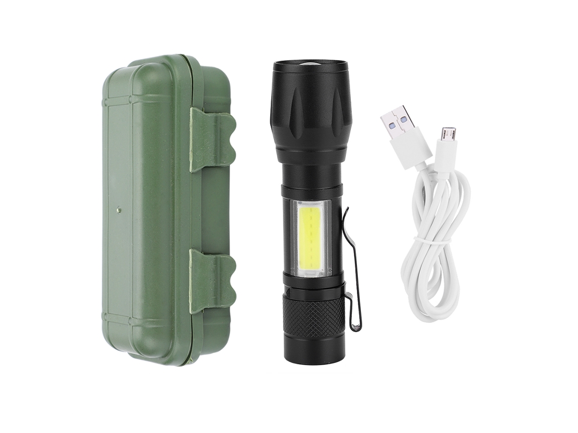 Lanterna Led Recarregável Usb Cob Mini Portátil 350lm | S/MARCA