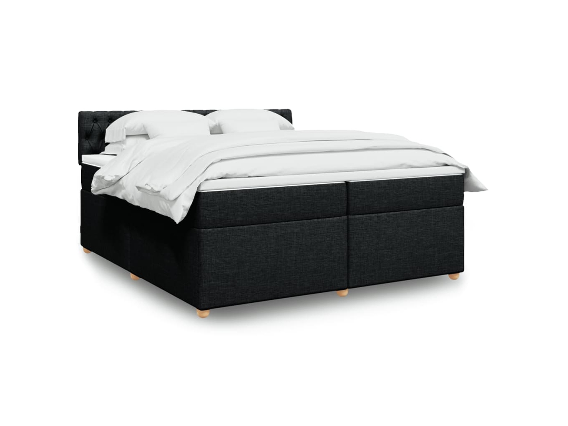 Vidaxl Cama Com Molas/colchão 200x200 Cm Tecido Preto
