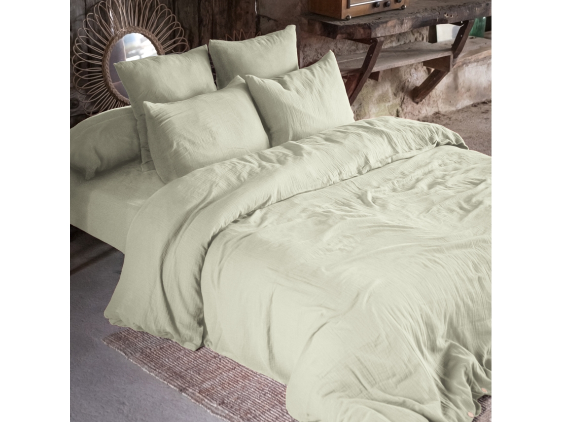 Capa de Edredom 140 X 200 Cm Gaïa Aqua Green Leffet Papillon