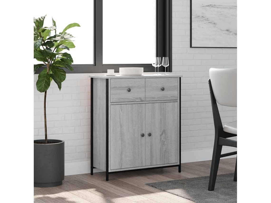 Vidaxl Aparador 70x30x80 Cm Derivados De Madeira Cinzento Sonoma