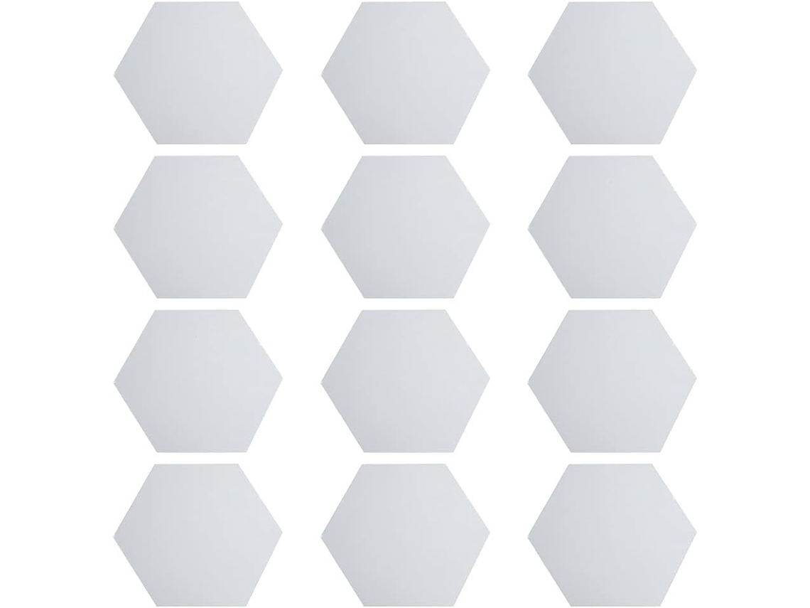 Conjunto 12 Adesivos Parede Hexagonais Acrílico Espelhado Decoração Moderna Estar Quarto Adultos Elegantes GOKOCO