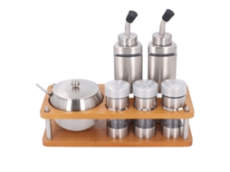 Conjunto de dispensadores de condimentos de aço inox | S/MARCA