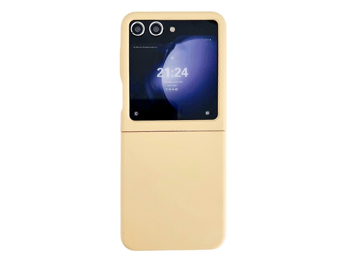 Capa De Celular Samsung Galaxy Z Flip5 Com Janela Grande E Toque De Pele, Em Policarbonato (pc), Para Uso Com Samsung Galaxy Z Flip5