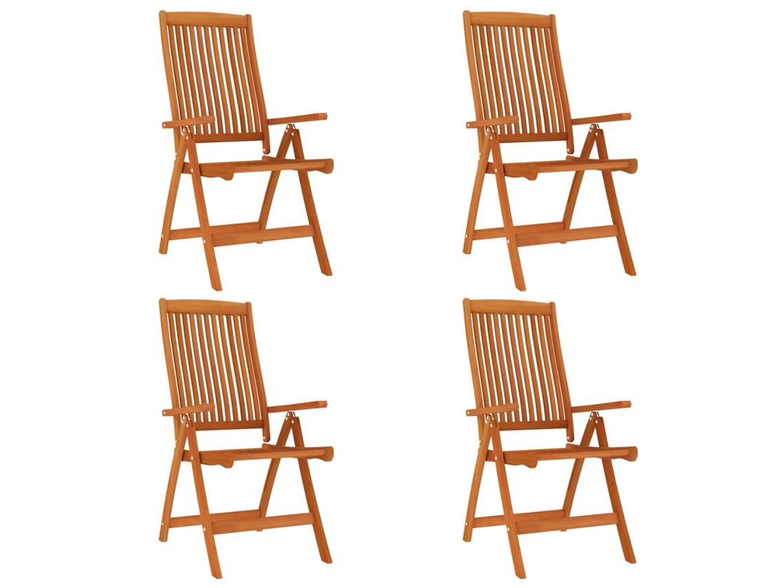 Maison Exclusive - Cadeiras De Jardim Dobráveis 4 Pcs Eucalipto Maciço