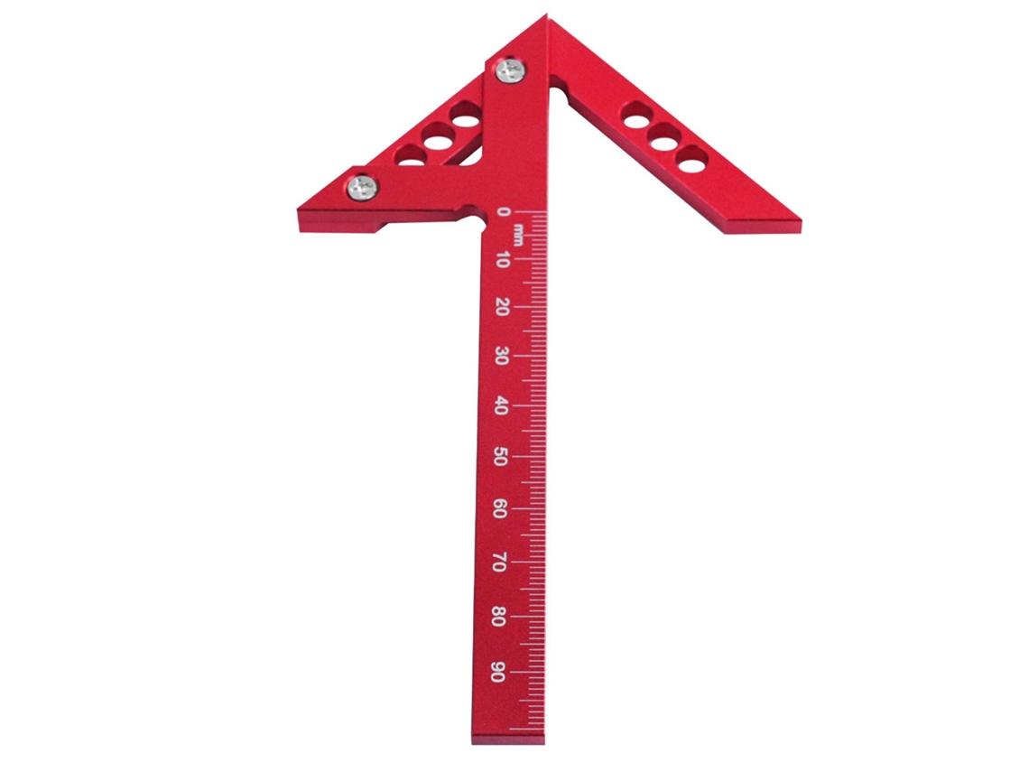 Calibrador De Ángulo 45° Escuadra Vertical Para Carpintería Medir Regla Aluminio