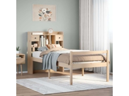 Vidaxl Cama Com Estante Sem Colchão 75x190 Cm Pinho Maciço