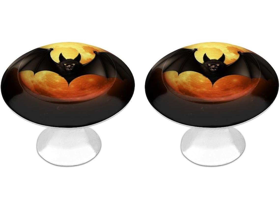 Conjunto De 2 Puxadores Aço Inoxidável Para Armários Cozinha, Personalizados Com Tema De Morcego Para O Halloween