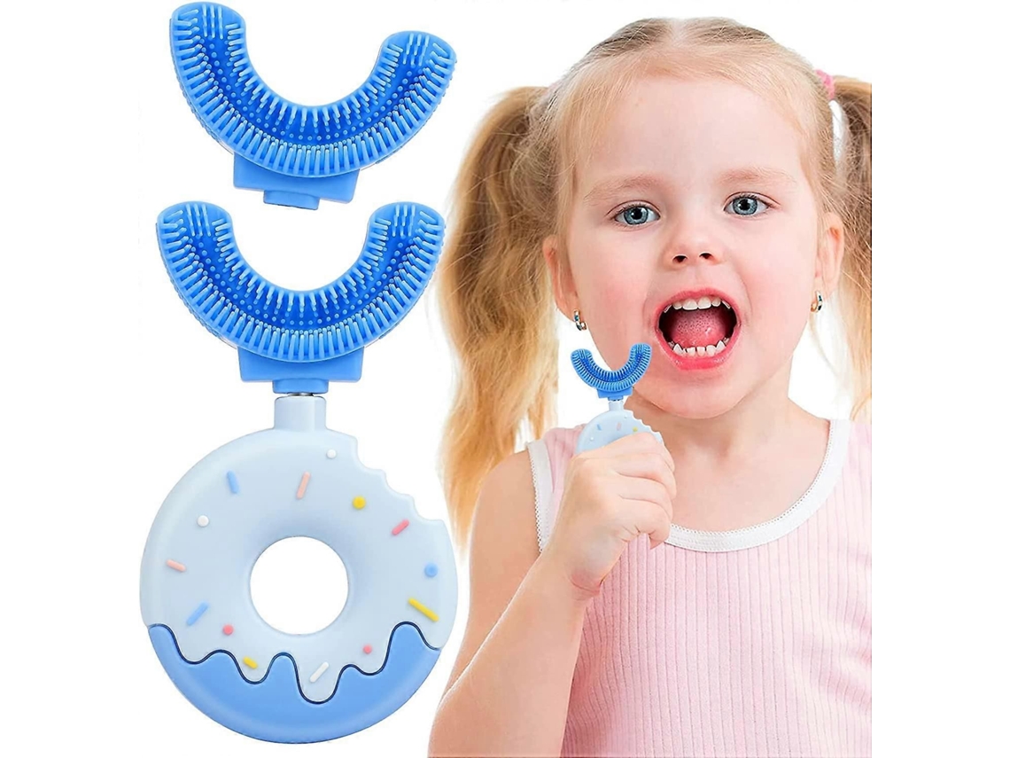 Escova de Dentes em Formato U para Crianças, Limpeza Completa 360°, Silicone D e Donut Crianças GOKOCO