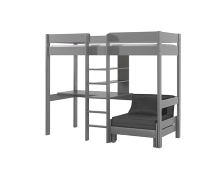 Cama Mezzanine Vipack Cadeirão PETITSMEUBLES Cinzento (90x200)