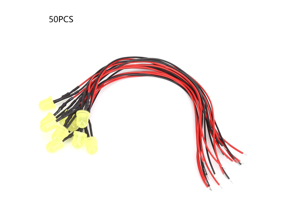 Lâmpadas Led Amarelas 12v 8mm com Cabo S/MARCA