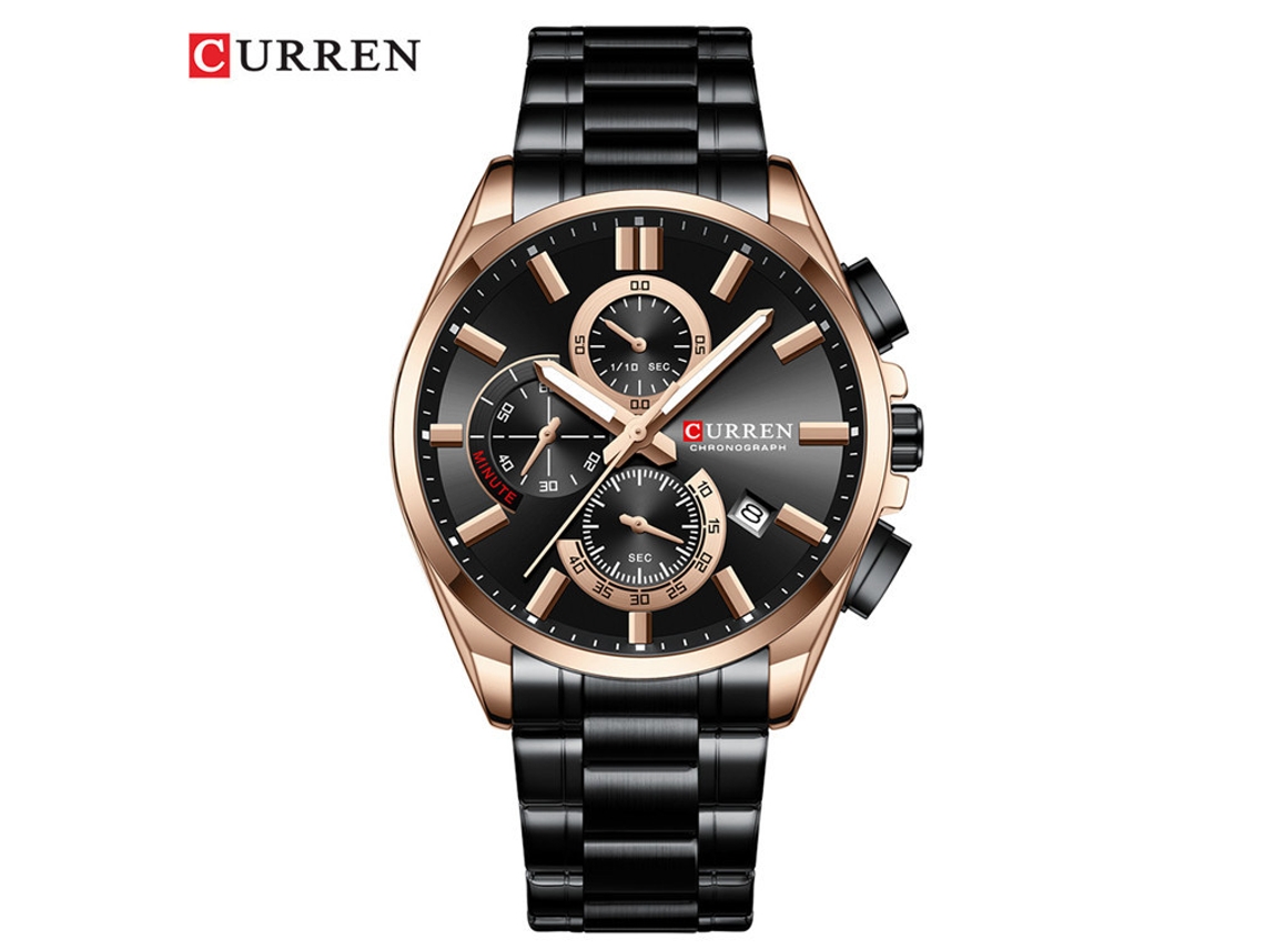 Relógio Masculino MDUG, com data luminosa, pulseira de aço inox, solar, para negócios