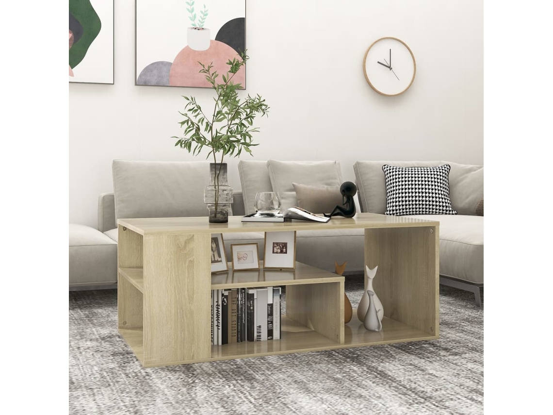 Vidaxl Mesa Centro 100x50x40 Cm Derivados De Madeira Carvalho Sonoma