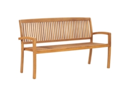 Maison Exclusive - Banco De Jardim Empilhável C/ Almofadão 159 Cm Teca Maciça
