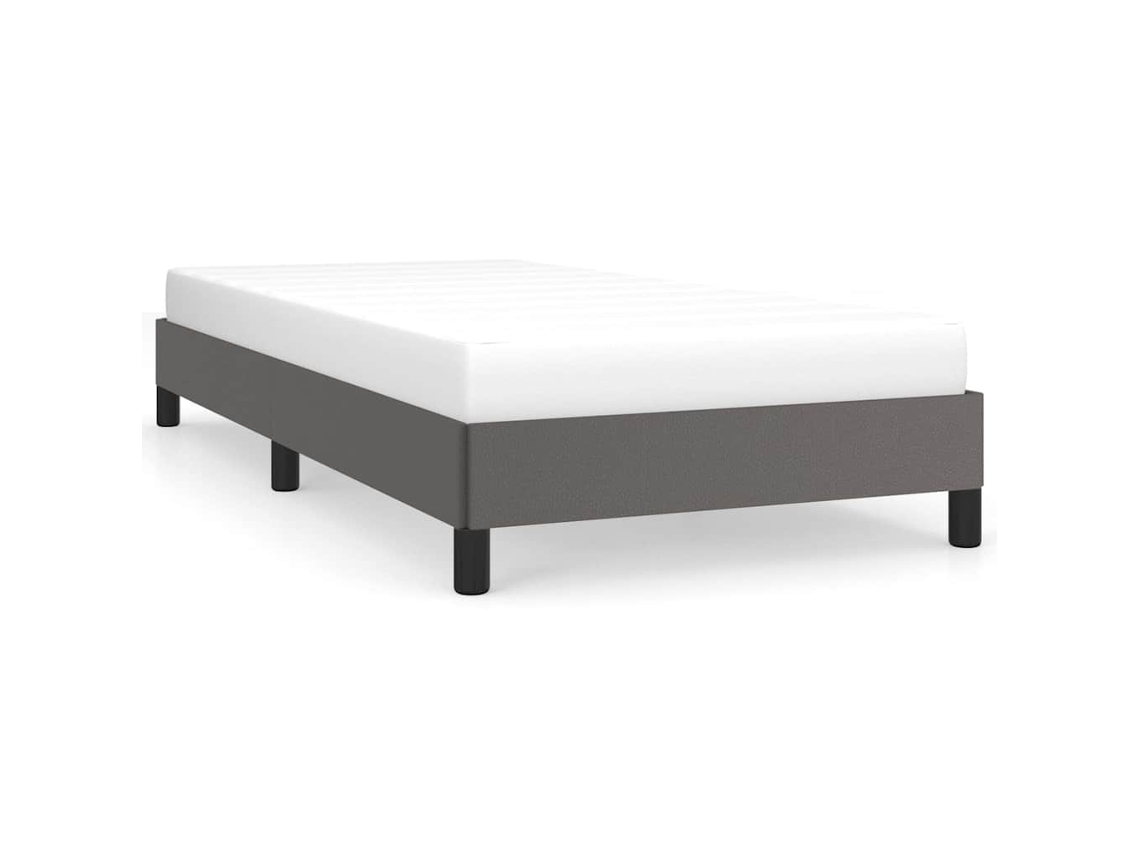 Bed Frame, Bed Frames Vidaxl Cinzeto Couro Artificial (90 X 190 Cm)