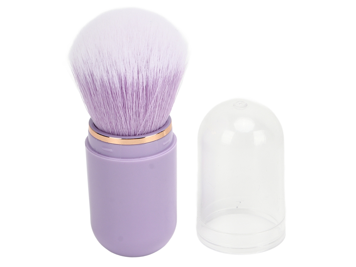 Pincel Para Poeira De Unhas Em Forma De Cápsula Portátil Retrátil De Fibra Artificial Roxo Para Blush