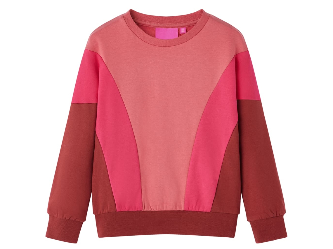 Sweatshirt Para Criança Blocos De Cores Rosa E Henna 116