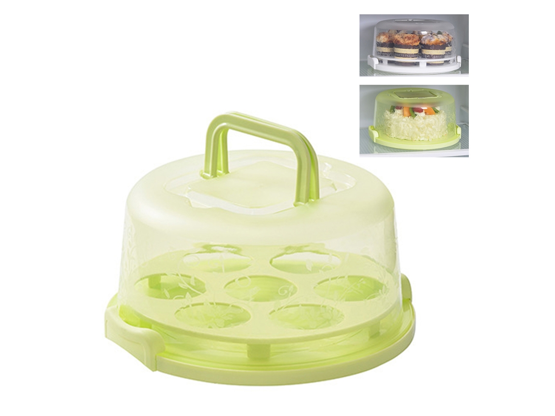 Porta Bolo com Tampa Transparente e Alça, Prato para Sobremesas, Suporte para Cupcakes