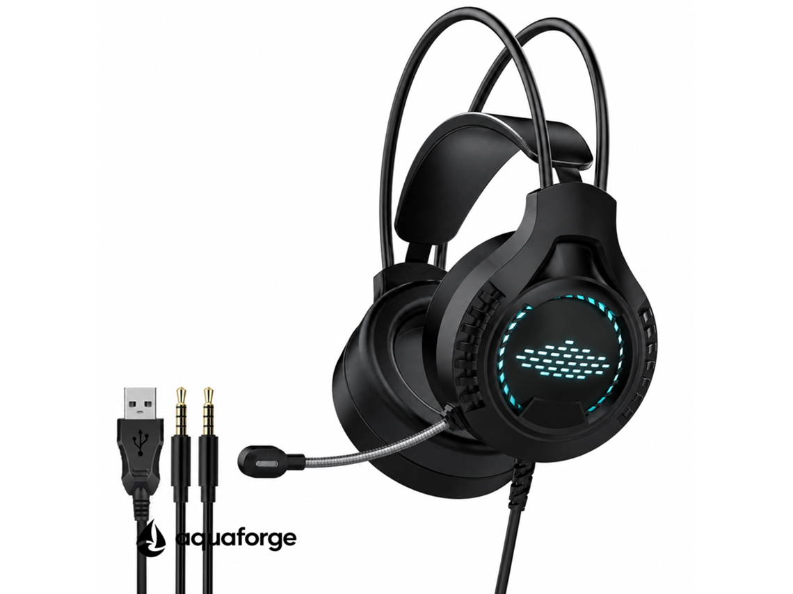Headset Gaming Com Microfone Cancelamento De Ruído Led 3,5 Mm