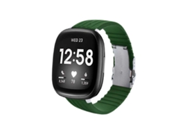 Bracelete Silicone Stripe Adaptável Fitbit by Google Versa Verde