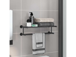 Vidaxl Suporte De Toalha Preto 61 X 23 X 17 Cm Aço Inoxidável
